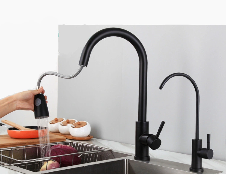 No. 1 Big Supplier for Kitchen Black Mixed Pullout Sink Faucet