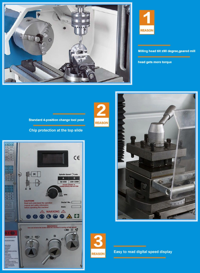 G1324 Small Machine Tool WIth Turning, Drilling, Milling, Boring &amp; Thread-cutting