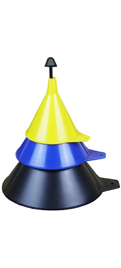 1 1/2 Quart Yellow Double Capped Plastic Funnel