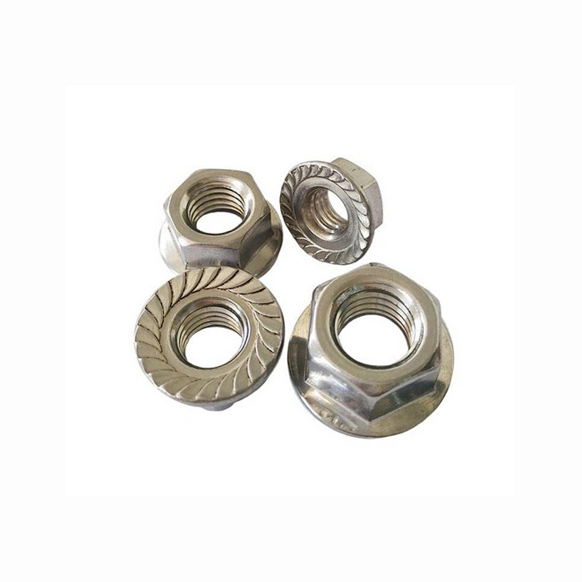 1/4-20 Serrated Flange Hex Lock Nuts 304 Stainless Steel Serrated Metric Hex Flange Lock Nuts