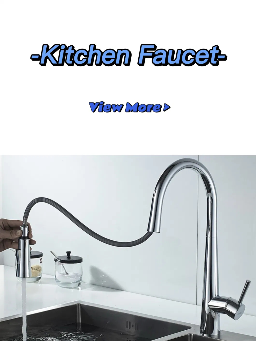 Momali Modern Gun Color Pull out Sink Kitchen Tap