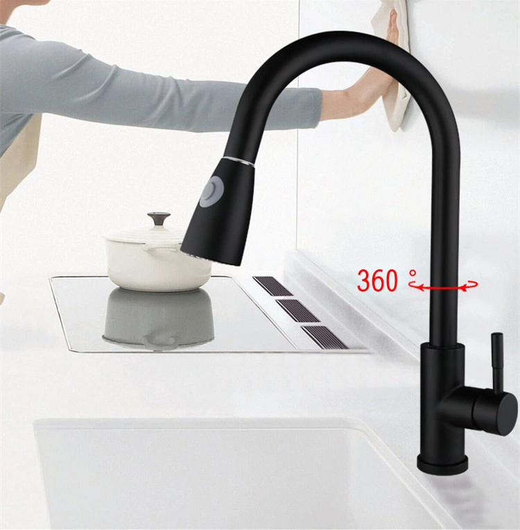 No. 1 Big Supplier for Kitchen Black Mixed Pullout Sink Faucet