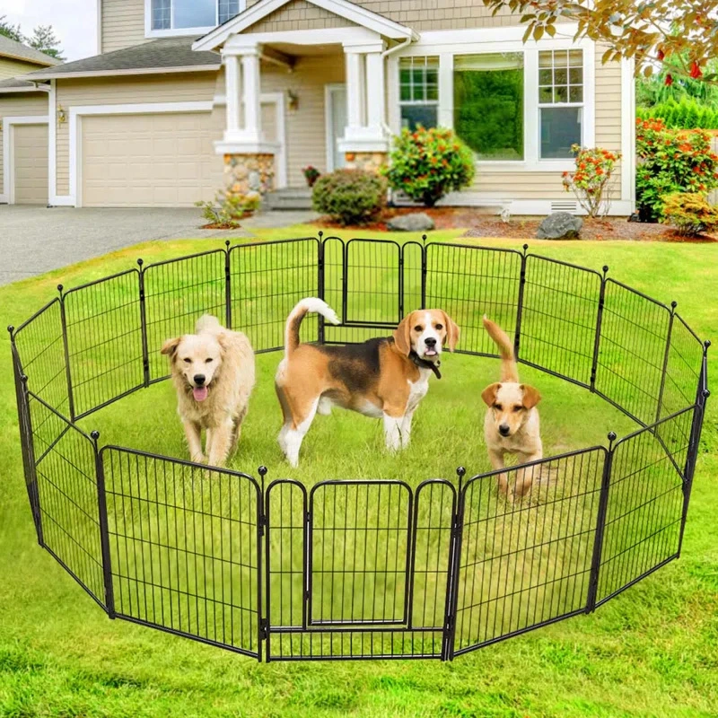 Outdoor Pet Barrier Portable Backyard Dog Fencing Metal Puppy Fence Chain Link Dog Fence