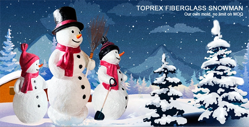 Toprex Christmas Decorative Large Size Fiberglass Snowman for Outdoor Statue