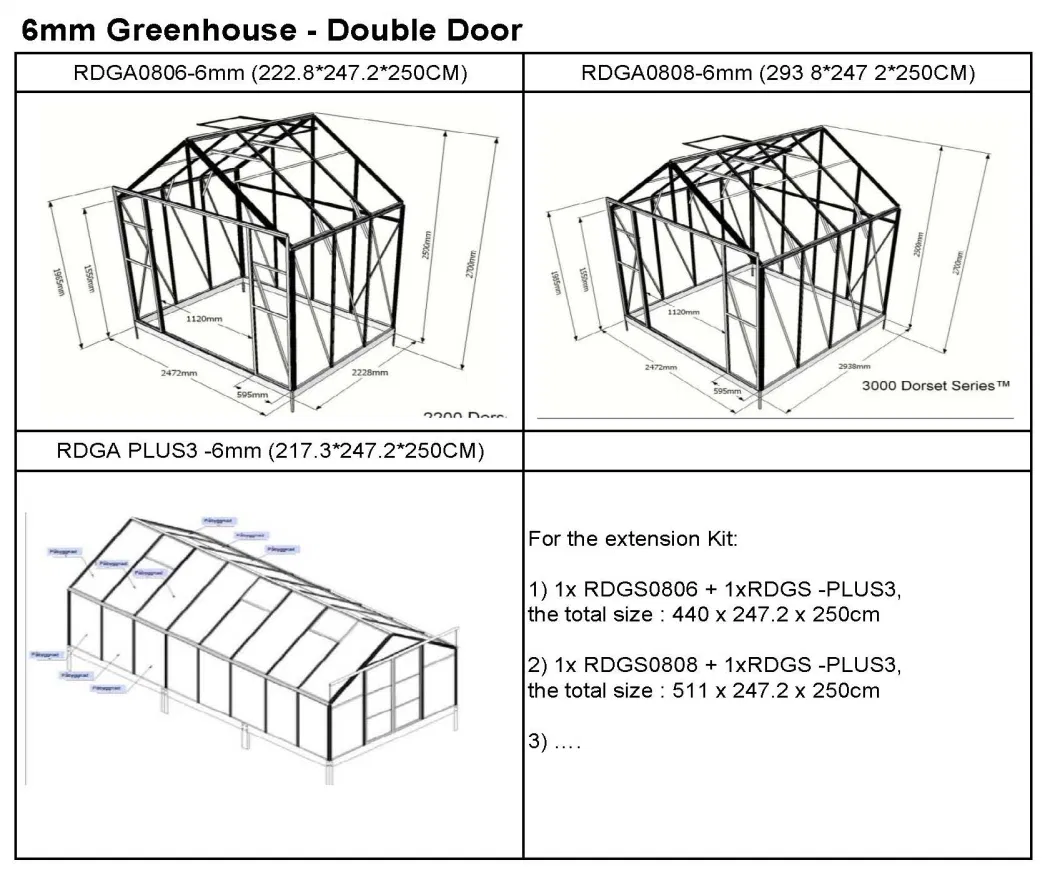 Outdoor Furniture Company Dongyisheng Making DIY Green House (RDGA0808-6mm)