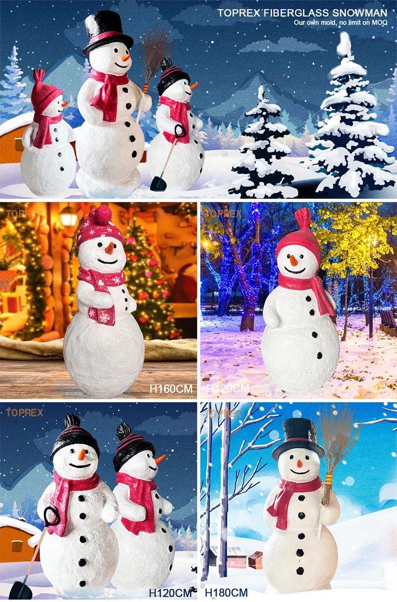 Toprex Christmas Decorative Large Size Fiberglass Snowman for Outdoor Statue