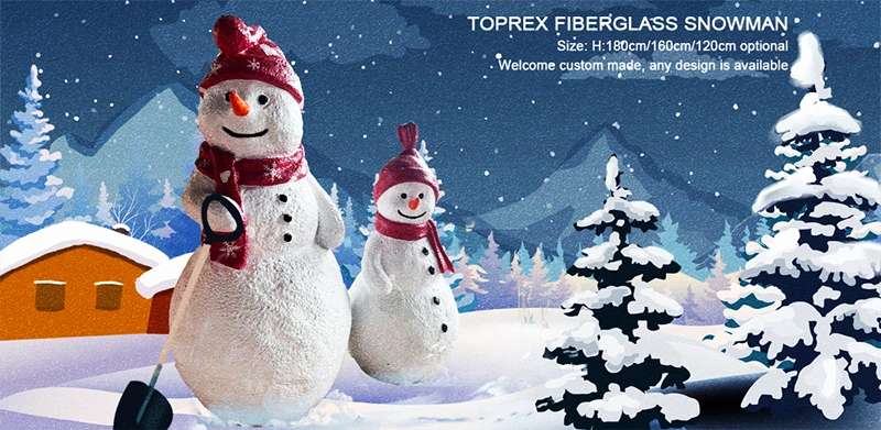 Toprex Christmas Decorative Large Size Fiberglass Snowman for Outdoor Statue