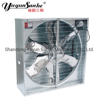 Ventilador de escape montado en la pared tipo caja de gran flujo de aire para granjas avícolas, invernaderos, industrias, fábricas, talleres, almacenes, granjas porcinas y casas de pollos.