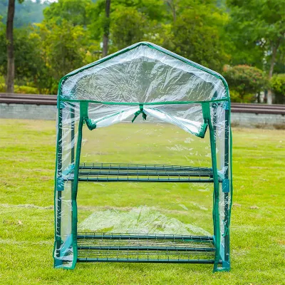 Portátil de 2 niveles de efecto invernadero de jardín al aire libre CUBIERTA Cubierta de PVC Mini jardín invernadero