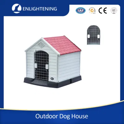 Plástico exterior al por mayor criadero de perros Gato como mascota de la casa de la jaula portátil duradero de plástico resistente al agua gran perro de la Casa de las jaulas para mascotas Criadero de Grandes casas lleva