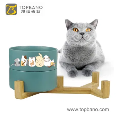 Perro portátil alimentador bebedor de mascotas gato Tazón de mascotas Perro cerámico Cuenco de agua Topbano