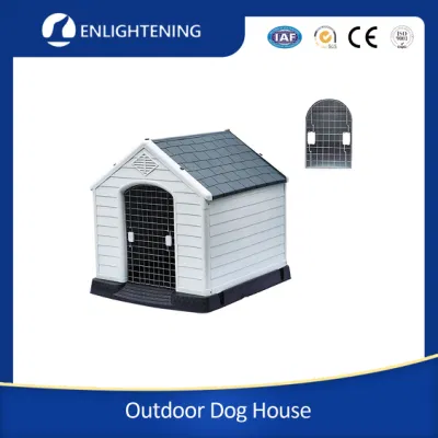 Plástico exterior al por mayor criadero de perros Gato como mascota de la casa de la jaula portátil duradero de plástico resistente al agua gran perro de la Casa de las jaulas para mascotas Criadero de Grandes casas lleva