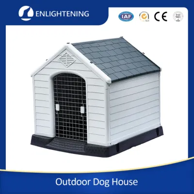 Plástico exterior al por mayor criadero de perros Gato como mascota de la casa de la jaula portátil duradero de plástico resistente al agua gran perro de la Casa de las jaulas para mascotas Criadero de Grandes casas lleva