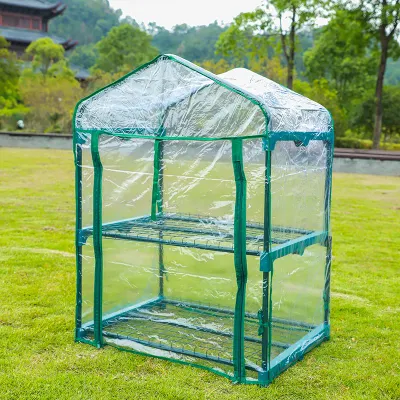 Portátil de 2 niveles de efecto invernadero de jardín al aire libre CUBIERTA Cubierta de PVC Mini jardín invernadero