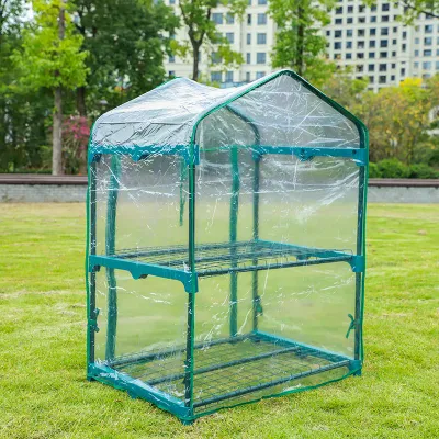 Portátil de 2 niveles de efecto invernadero de jardín al aire libre CUBIERTA Cubierta de PVC Mini jardín invernadero