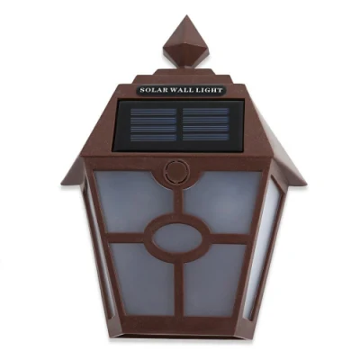  Luces solares de pared Brown impermeables automáticas Decorativas luces solares para exterior para cubierta, patio, escaleras, patio, camino y entrada