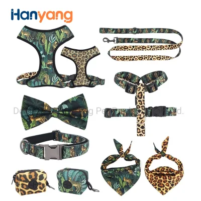  Caliente la venta de Pet de Hanyang personalizada Reversible mazo de cables de alimentación de perros de Conjunto de collar de la correa del arnés arnés perro de mascota