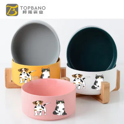 Perro portátil alimentador bebedor de mascotas gato Tazón de mascotas Perro cerámico Cuenco de agua Topbano