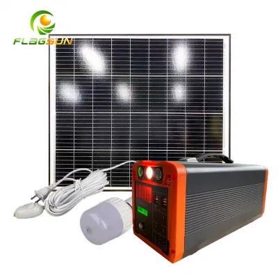  Casa Solar de 60W Sistema de iluminación con paneles solares y lámparas de LED para ejecutar el ventilador DC/TV Kit de Iluminación Solar cobrados por la luz del sol
