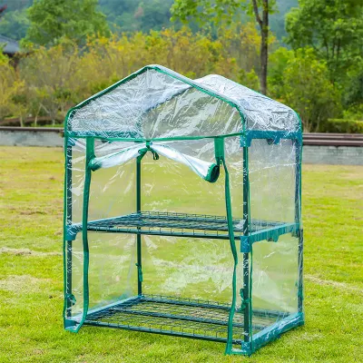 Portátil de 2 niveles de efecto invernadero de jardín al aire libre CUBIERTA Cubierta de PVC Mini jardín invernadero