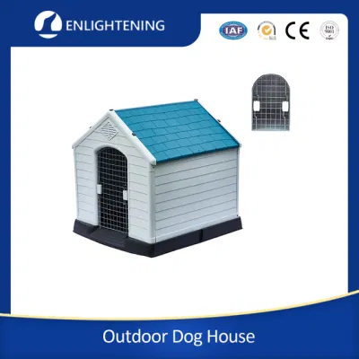 Plástico exterior al por mayor criadero de perros Gato como mascota de la casa de la jaula portátil duradero de plástico resistente al agua gran perro de la Casa de las jaulas para mascotas Criadero de Grandes casas lleva