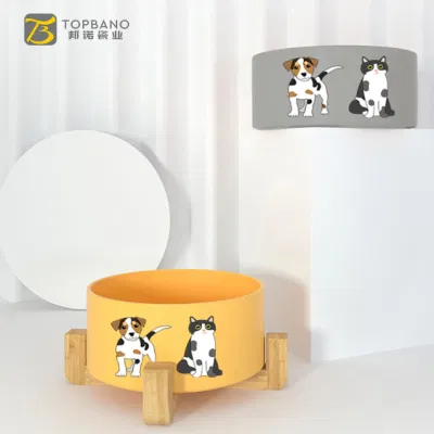 Perro portátil alimentador bebedor de mascotas gato Tazón de mascotas Perro cerámico Cuenco de agua Topbano