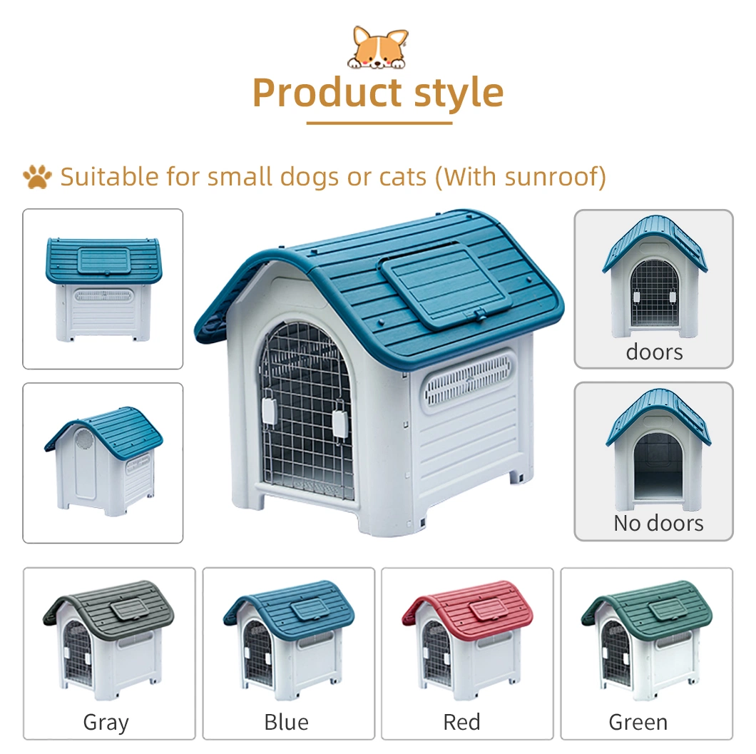 Dog House PP Plastic Pet House Dog Home Strong Heavy Dog Kennel Outdoor Safe Rainproof