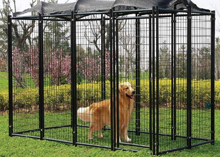 Collapsible Heated Iron Fence Dog Yard Kennel XL Large Kennels for Dogs Pet Gates &amp; Pens