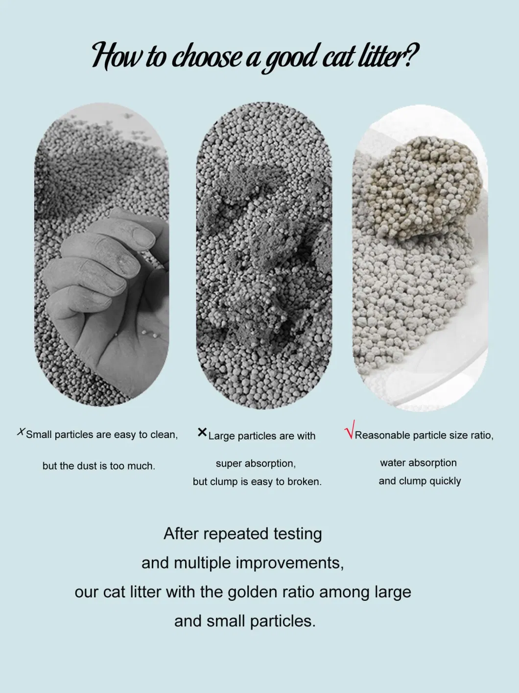 Hot Sell Ball Shape, Fast, Hard Clump Bentonite Cat Litter/Tofu Cat Litter/Pine Wood Cat Litter/Silica Gel Cat Litter/Cassava Cat Litter