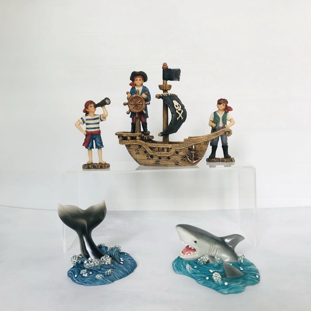 Resin Little Pirate Captain Boy Figurine Miniature Fairy Garden Kit Factory Direct Supply