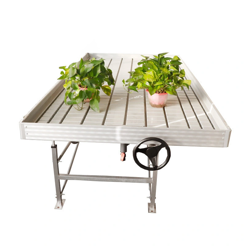 Plant Growth ABS White Plastic Flood Tray Agricultural Greenhouse Cultivation System Rolling Table Hydroponic Rolling Work Bench