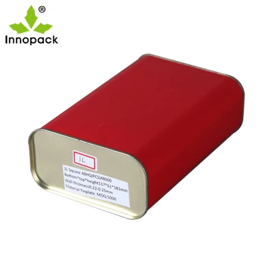 New Rectangular 1 LTR Quart Empty Motor Engine Oil Tin Can with Cap