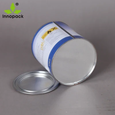 1 Liter Mini Printed Small Round Metal Tin Can with Lid for Chemical
