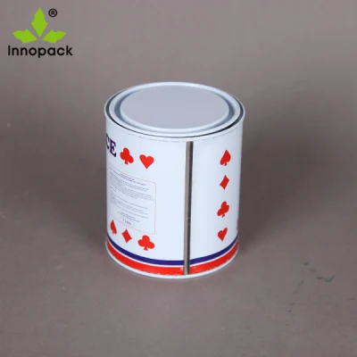 1 Liter Mini Printed Small Round Metal Tin Can with Lid for Chemical