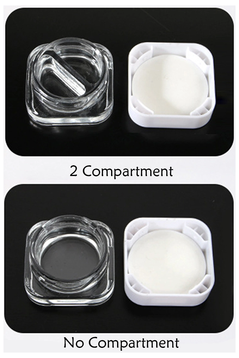 5ml 9ml White/Clear/Black Concentrate Square Glass Jar with Child Proof Plastic Square Cap