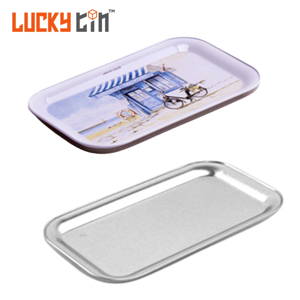 Factory Custom Tinplate Products Packaging Tin Tray/Box Storage Container Portable Cigarette Metal Ashtray