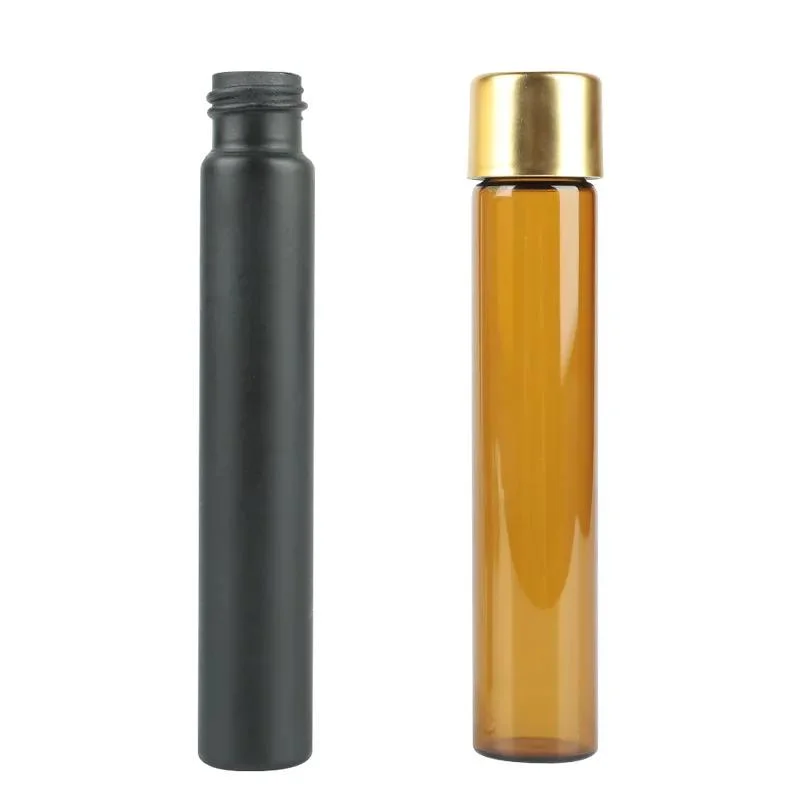 120mm Flower Packaging Black Glass Tubes with Cr Cap