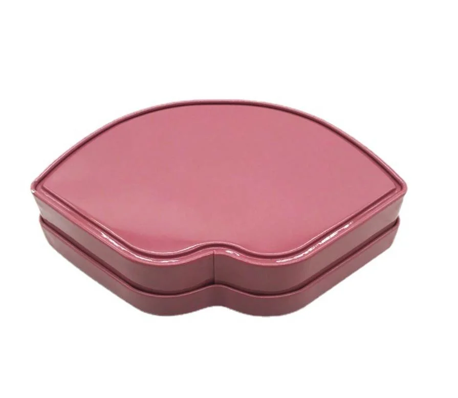 Custom Lip Shape Red Color Iron Box Cosmetics Eye Shadow Lipstick Tin Box