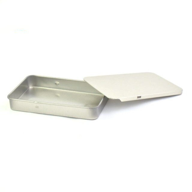 Rectangle Food Grade Tin Box for Food Gift Candy Edibles Packaging with Child Proof Push Lid