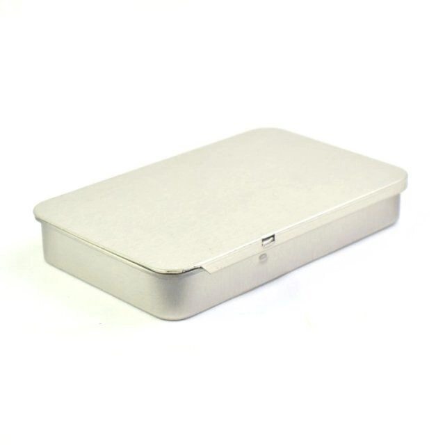 Rectangle Food Grade Tin Box for Food Gift Candy Edibles Packaging with Child Proof Push Lid