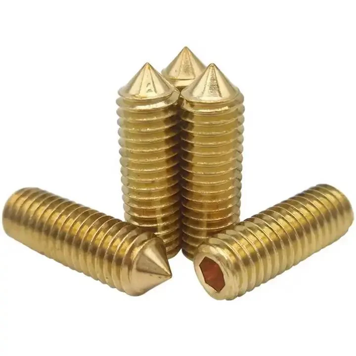 Copper Headless Allen Socket with Cone Point Set Screws DIN914