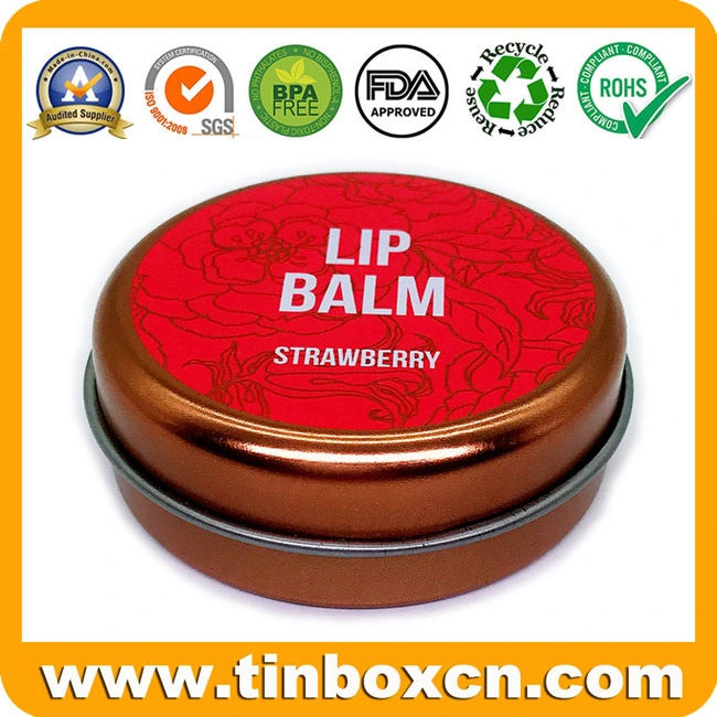 Mini Small Metal Round Cosmetic Tin for Packing Lip Balm