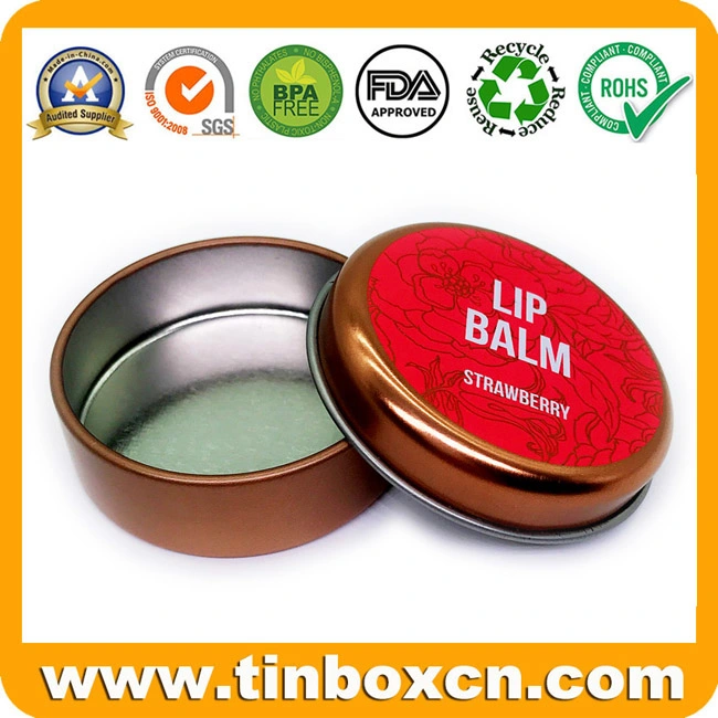 Mini Small Metal Round Cosmetic Tin for Packing Lip Balm