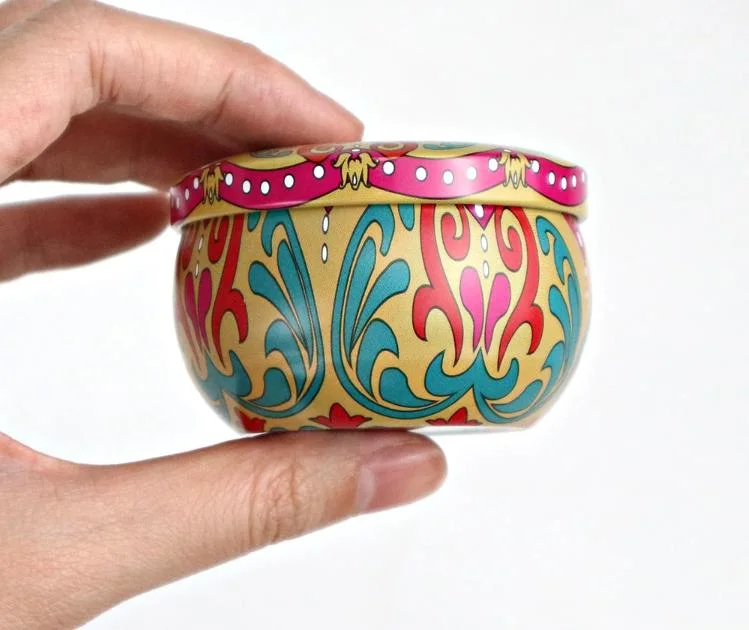 Custom Print Small Round Tin Box Luxury Soy Wax Metal Tin