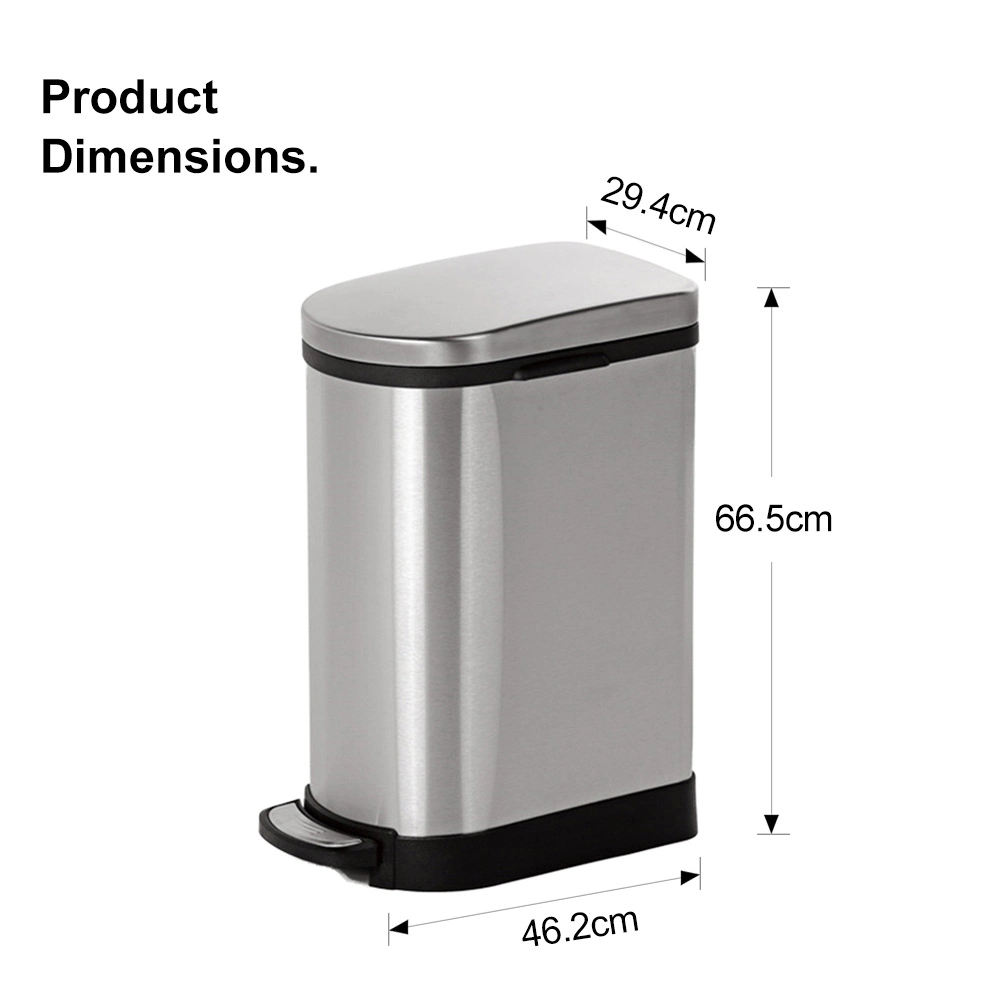 Metal Dustbin Stainless Steel Hotel Office Large Waste Garbage Bins Kitchen Trash Can