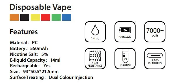 2023 New Product Vape Box 7000puffs Disposable Vape Box with Various Flavours