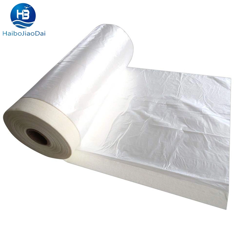 Factory Supplies 450mm Plastic Transparent Masking Film Pre Taped Masking Roll Film for Use in Painting