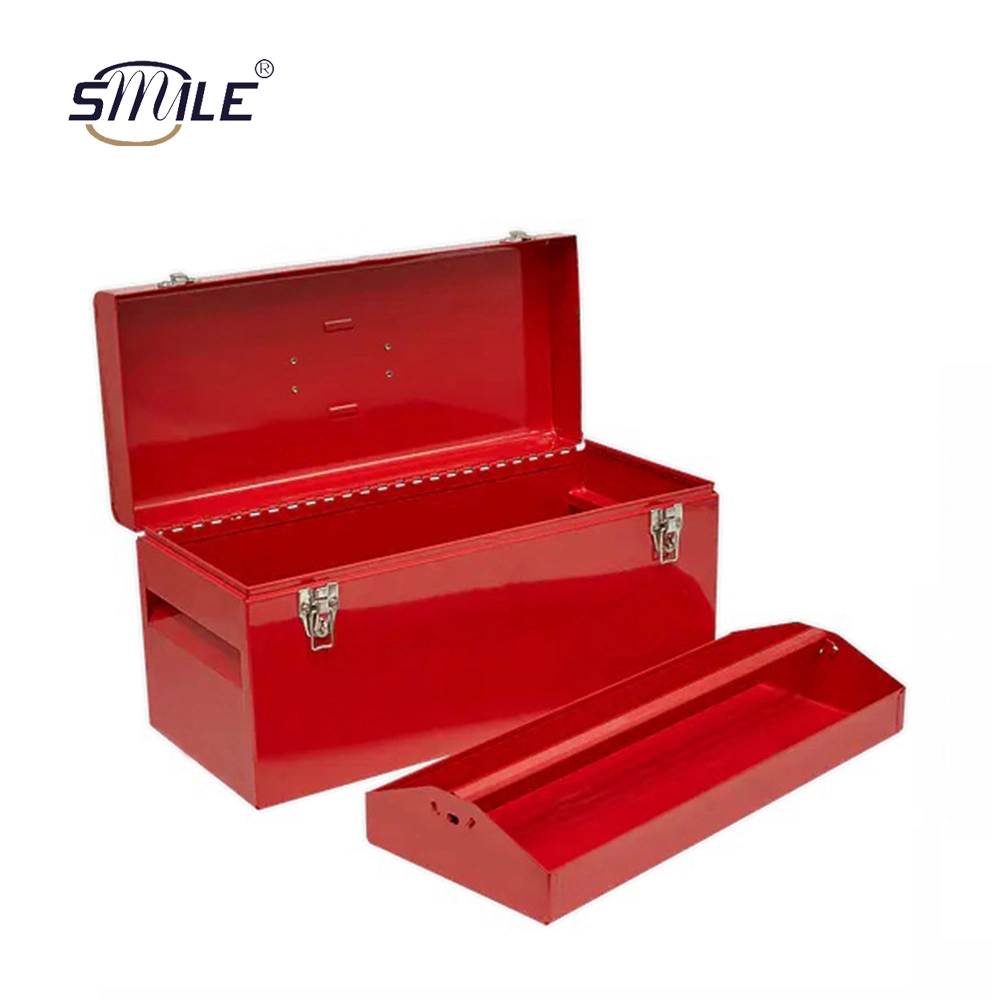 Smile Safe and Sturdy Equipment Metal Toolbox Hard Case with Small Tools