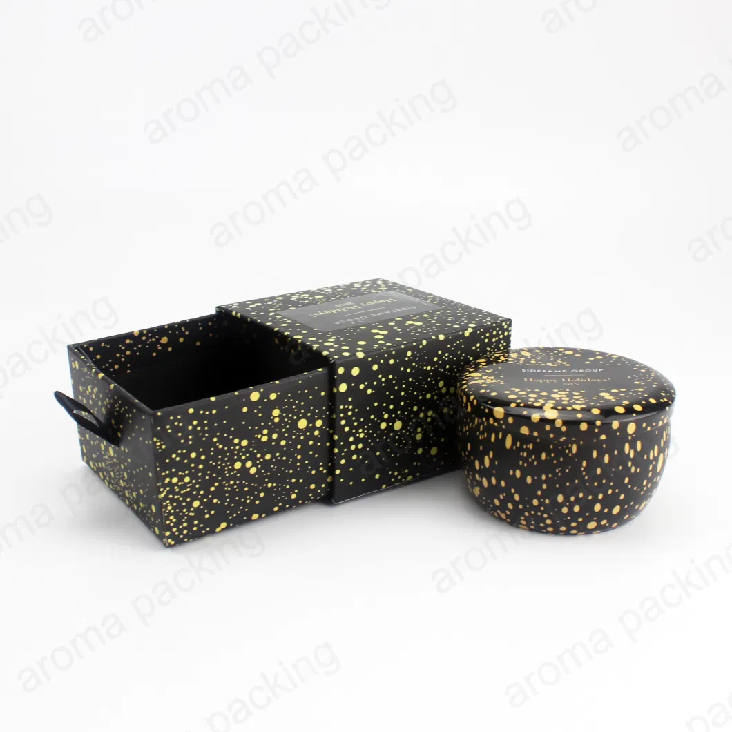 Wholesale Design Printed Logo Tin Candle Holder with Paper Box