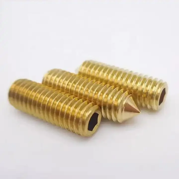 High Quality Brass Headless Hex Socket with Cone Point Grub Screws DIN914